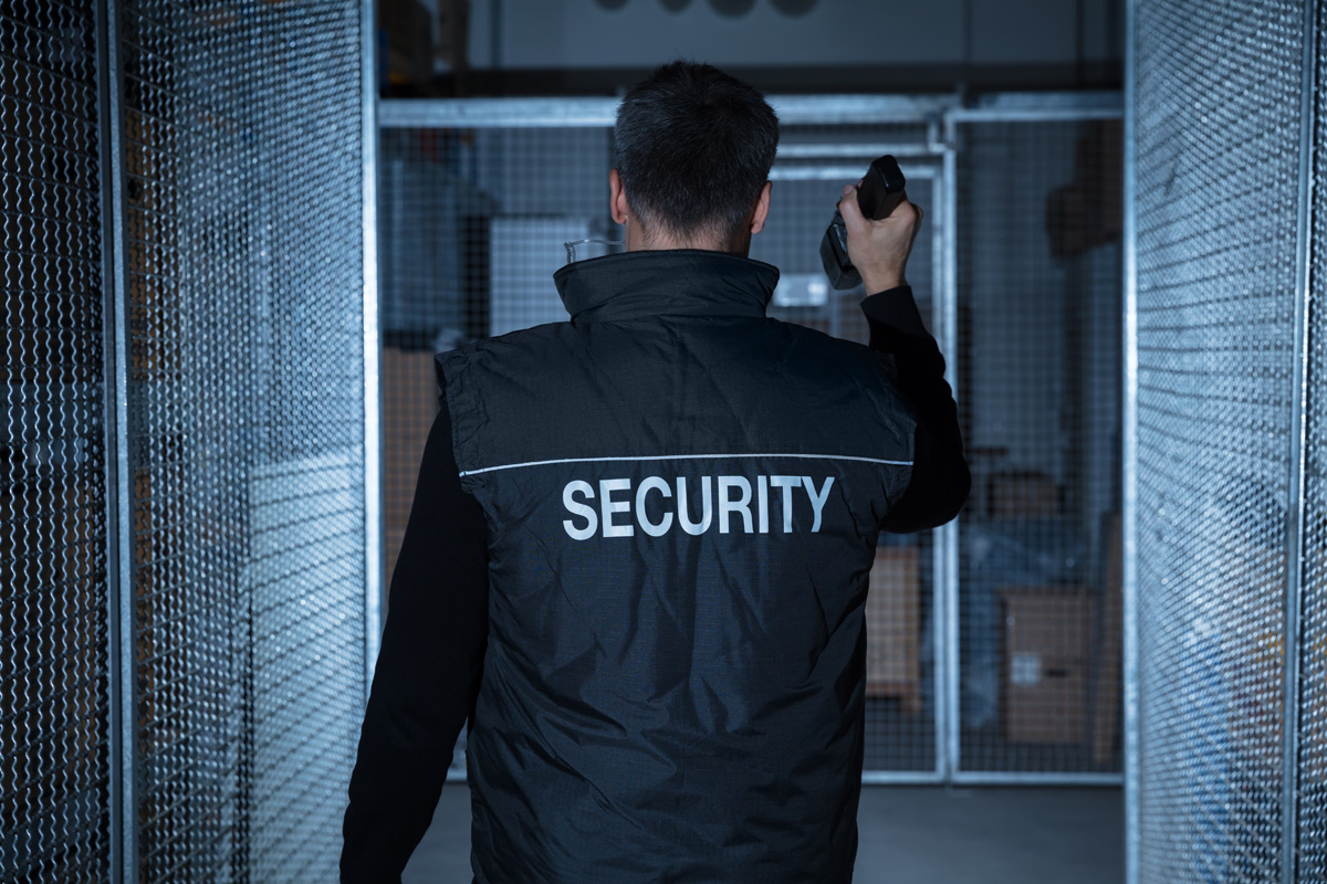 Secure area with wire caging