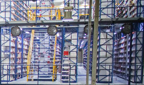 Wire Mesh in Use in Warehouse setting