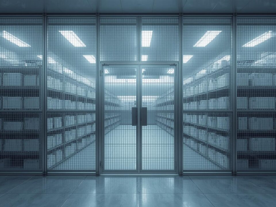 DEA-compliant wire mesh caging for pharmaceutical storage