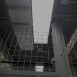 Wire mesh enclosure with field cut for lighting