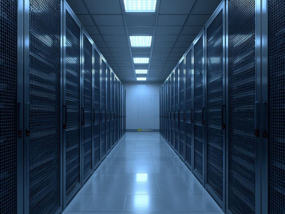 wire mesh partition inside data center
